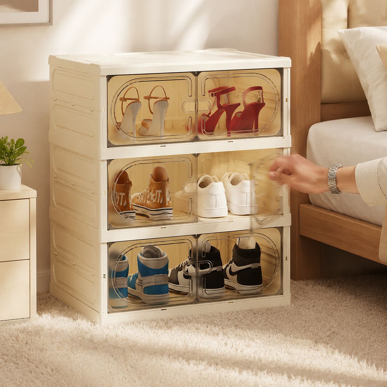 Ästhetischer Schuhschrank mit Doppeltür – Einfache und praktische Möbel