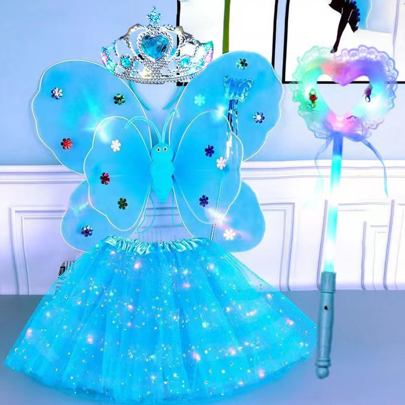 ชุดกระโปรงปีกผีเสื้อเรืองแสง