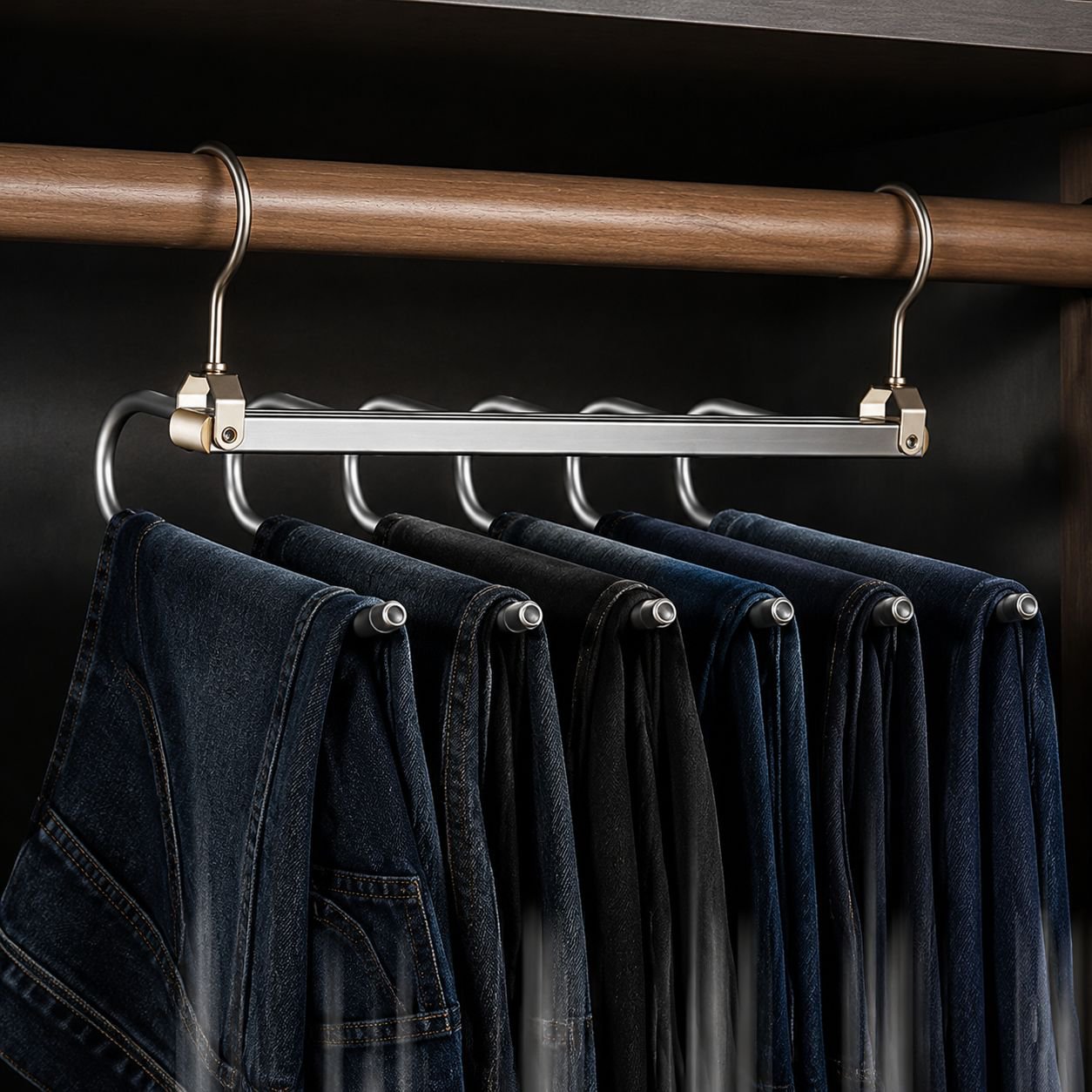 Space Aluminum Multifunctional Magic Pants Rack