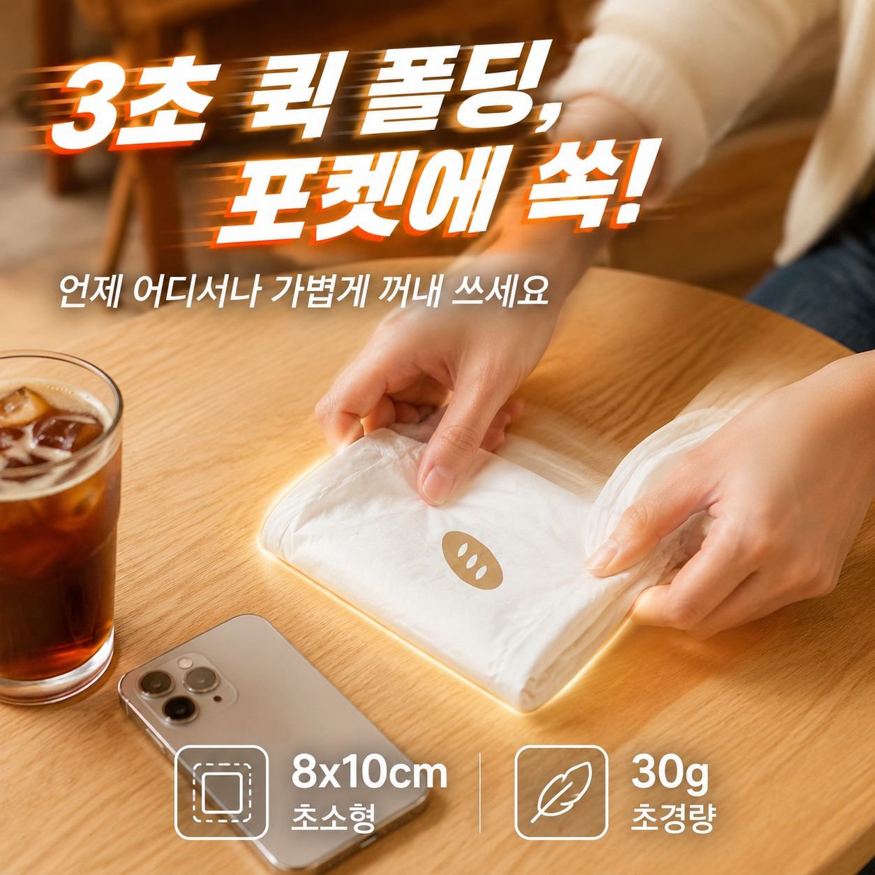 휴대용 귀여운 바게트 보관 접이식 에코 쇼핑백