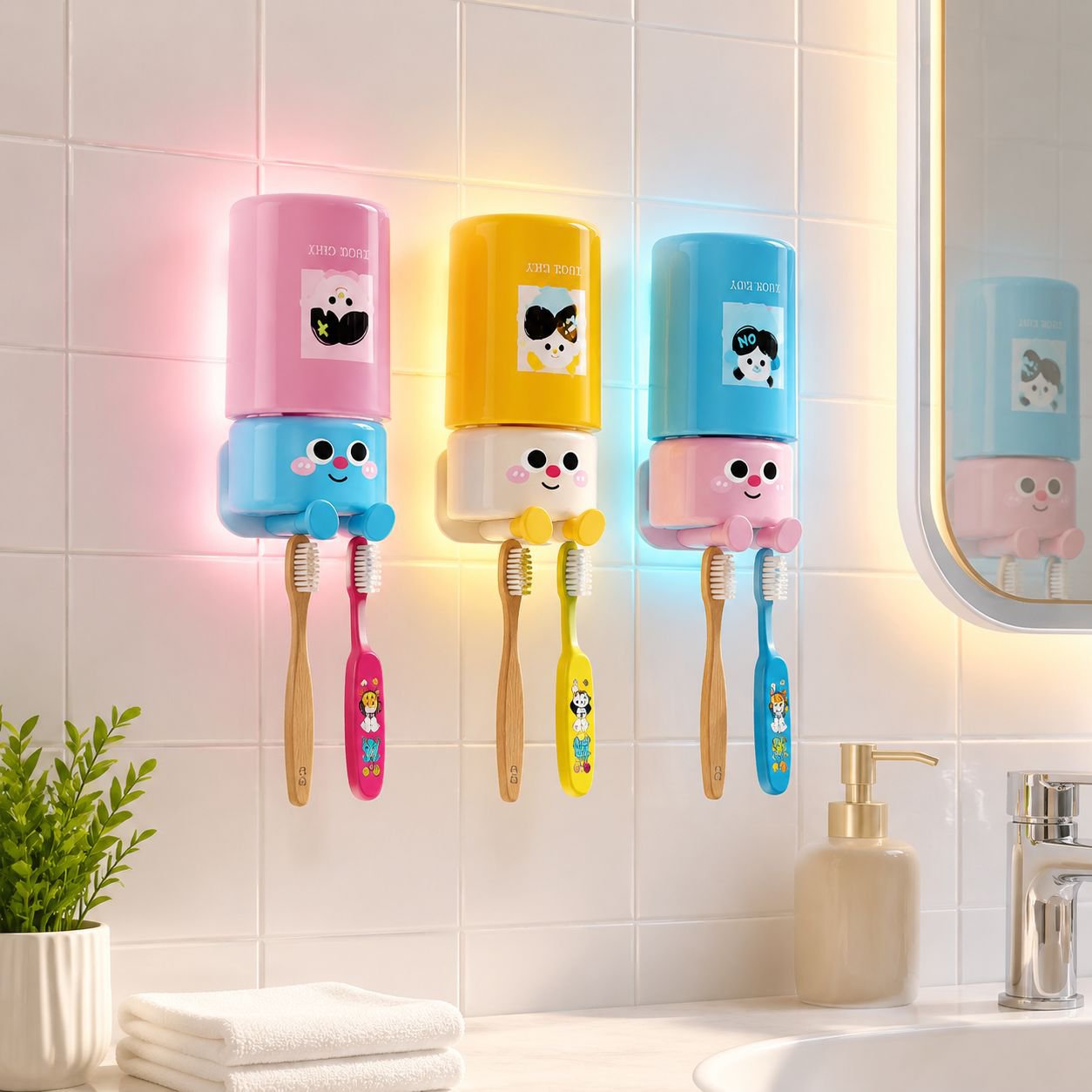 Porte-gobelet à brosse à dents magnétique style Dopamine