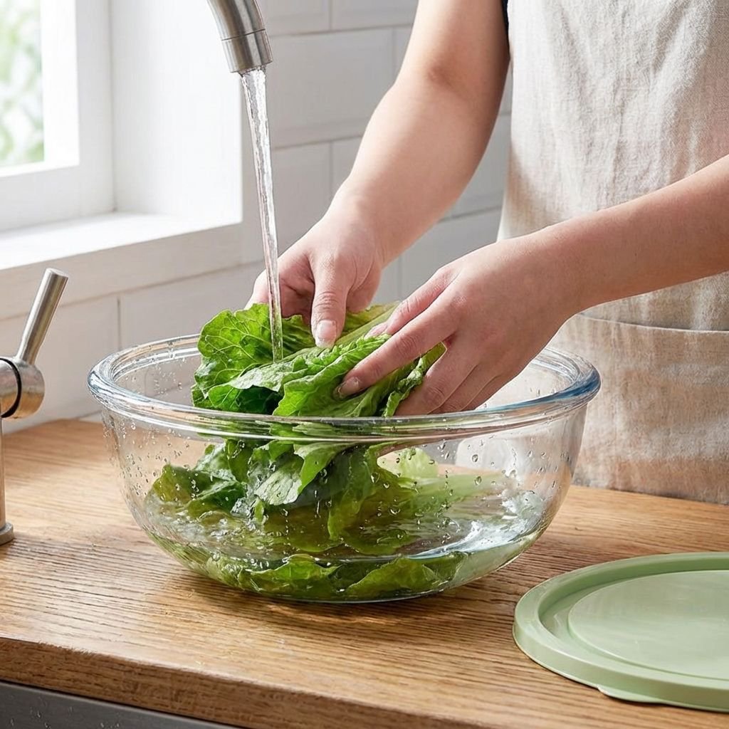 家庭用野菜洗い用 超大型・深型 透明ガラスボウル