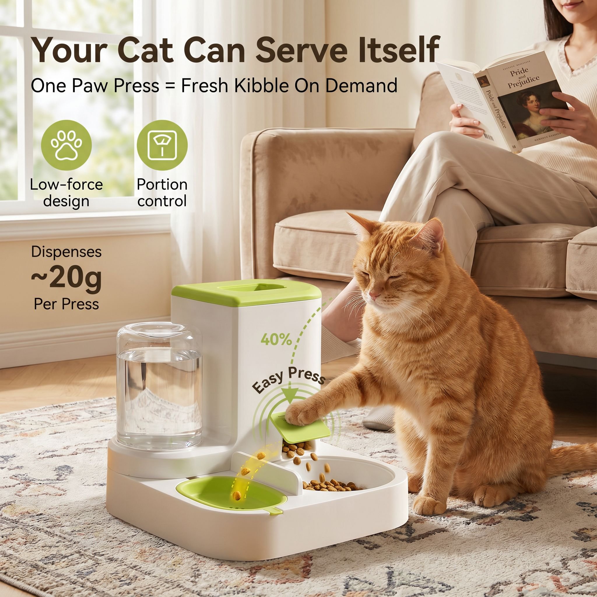 Household Pet Automatic Food Dispenser Universal Cat and Dog Water Feeder