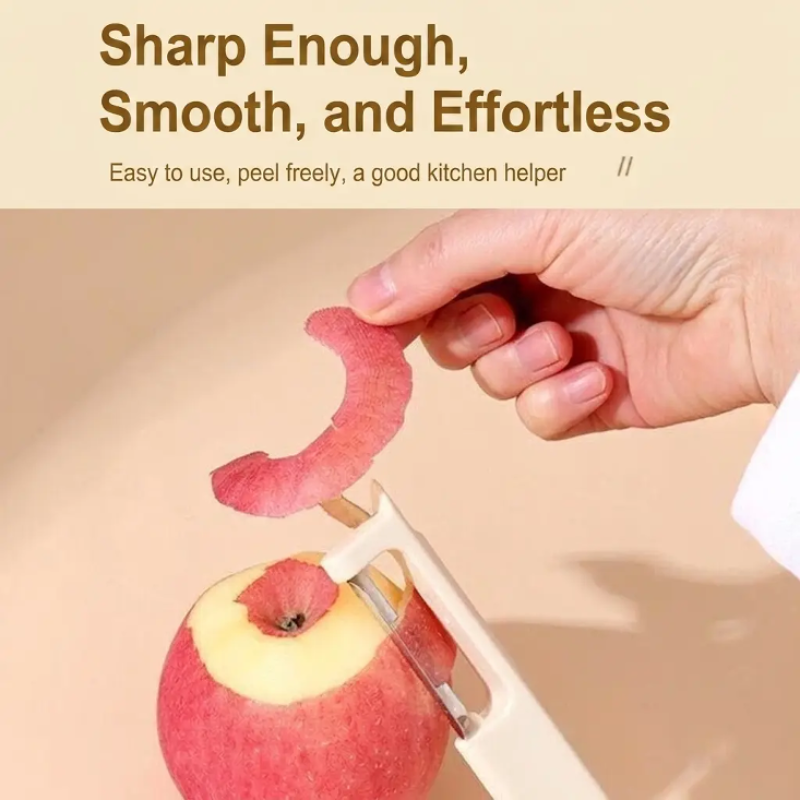Coupe-légumes et éplucheur 3-en-1 en acier inoxydable pour fruits et légumes