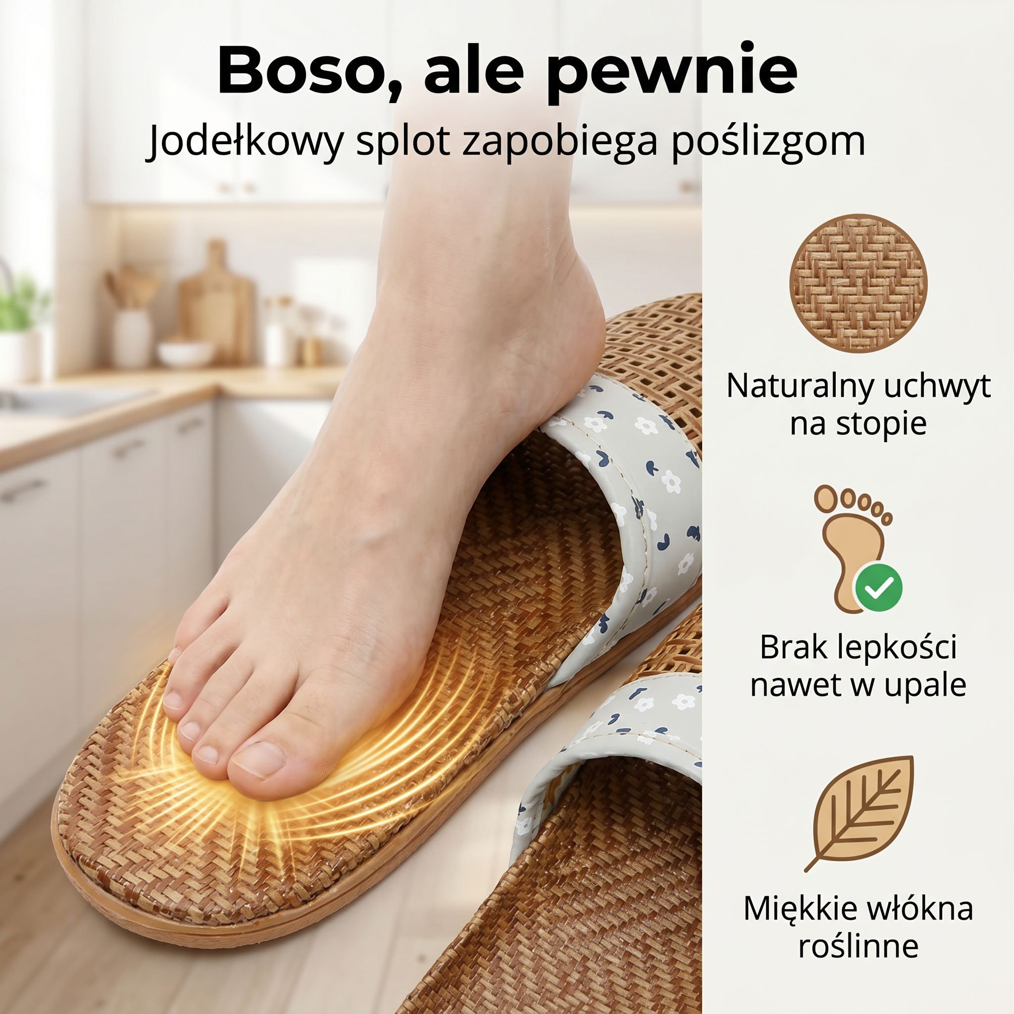 antypoślizgowe, z grubą podeszwą, na podłogi drewniane, z oddychającą konstrukcją