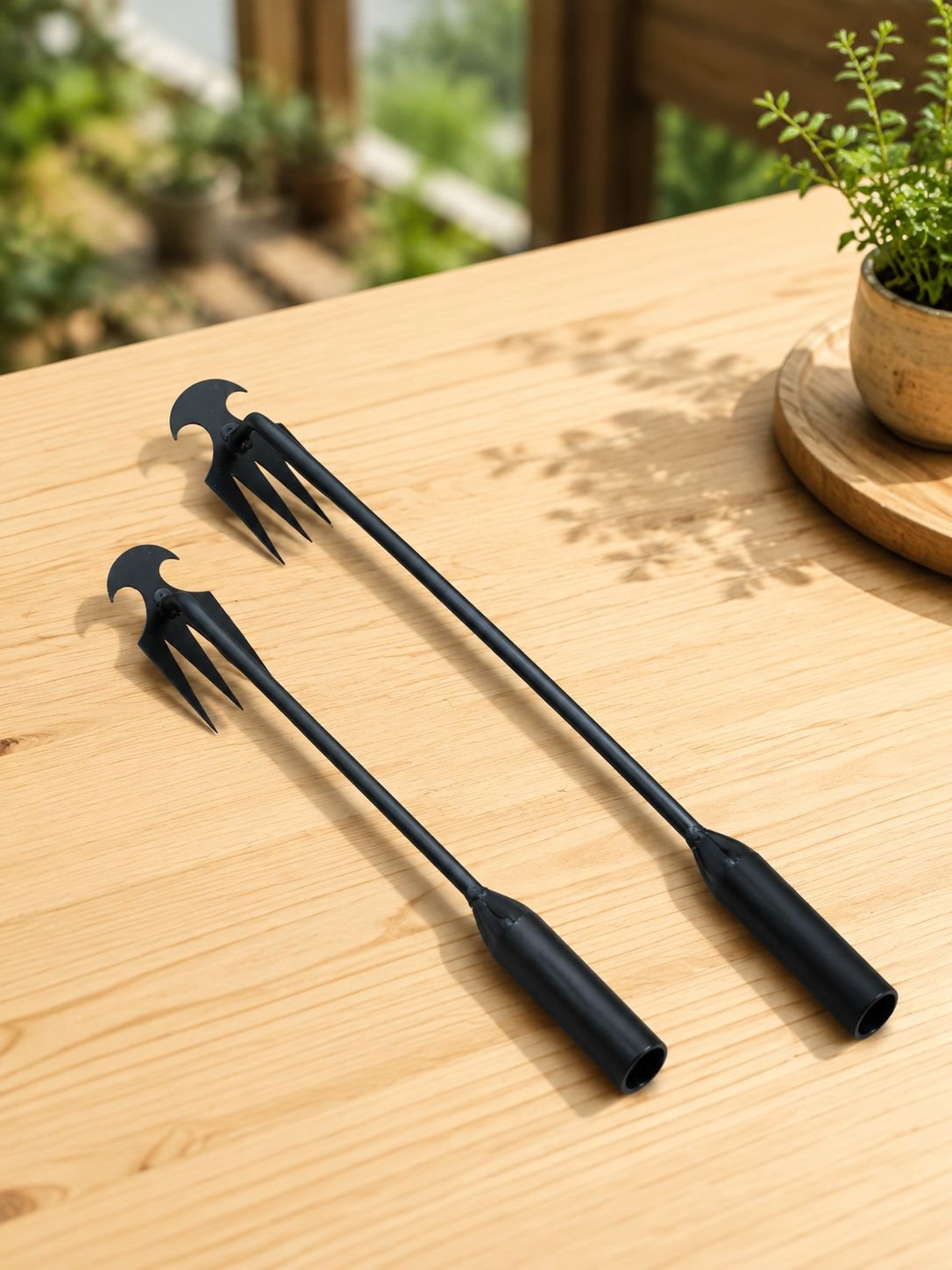 Detailansicht der Garten Unkrautentferner Schaufel