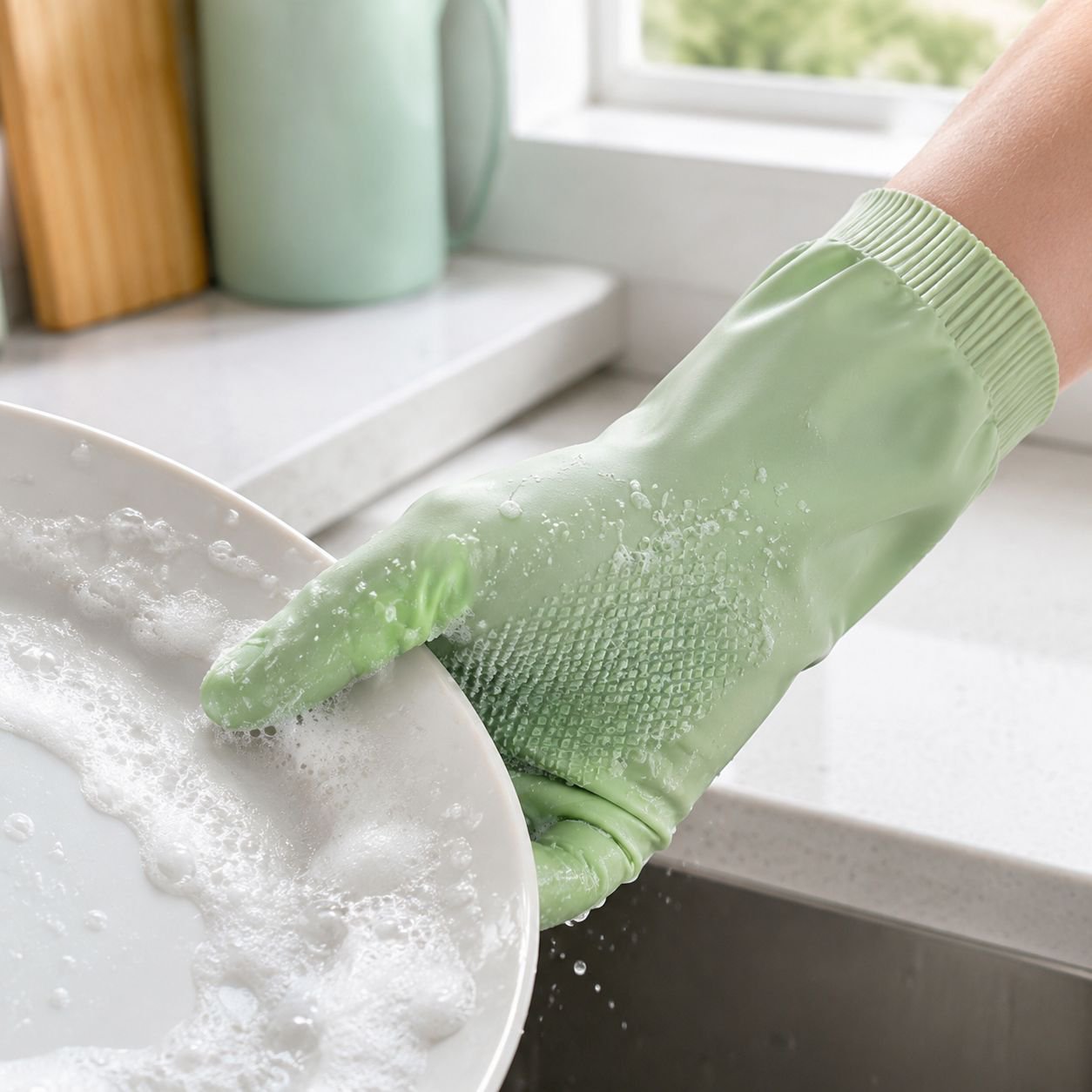 Women's Padded Non-slip Household Cleaning Gloves