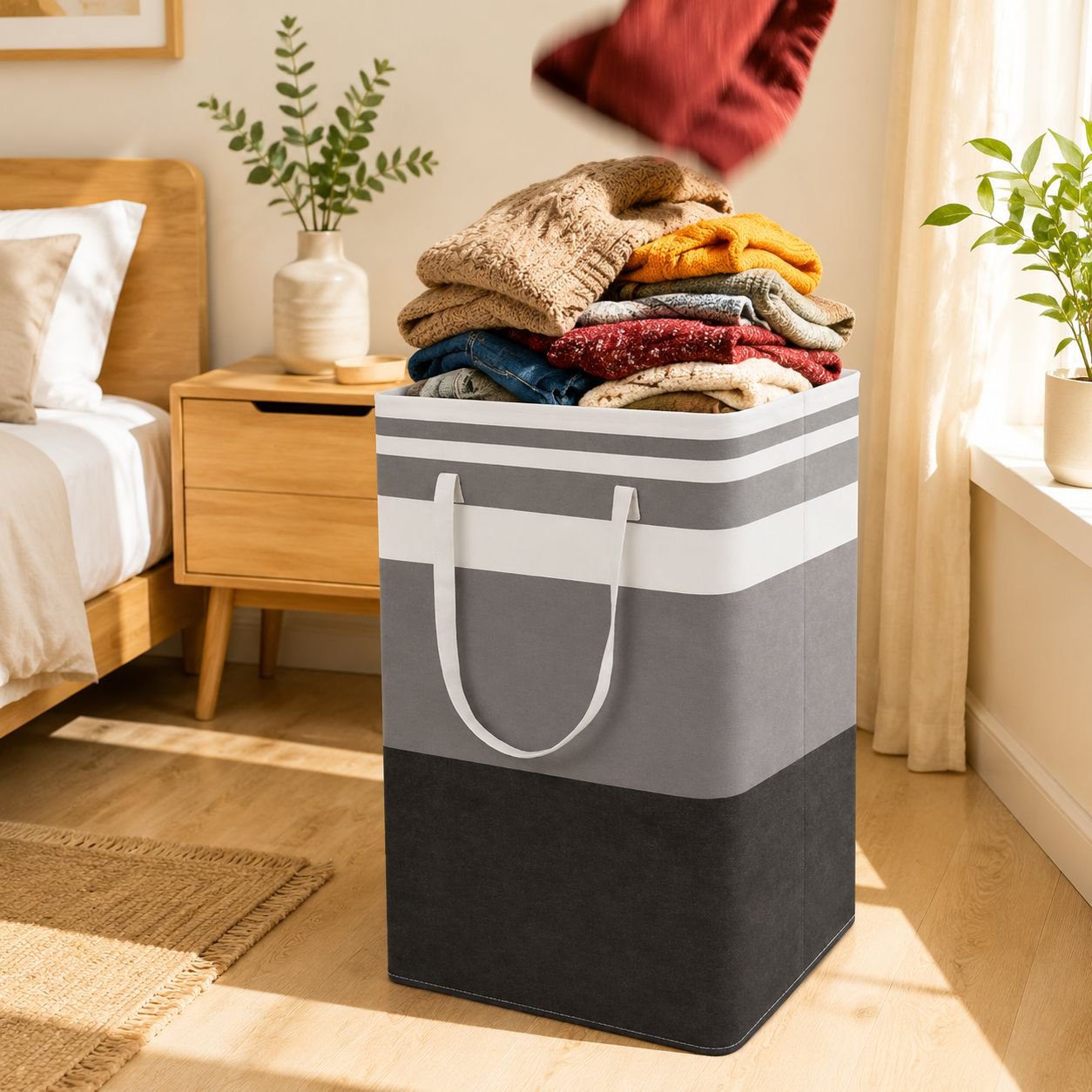 Panier à linge en tissu pour chambre d'enfant moderne