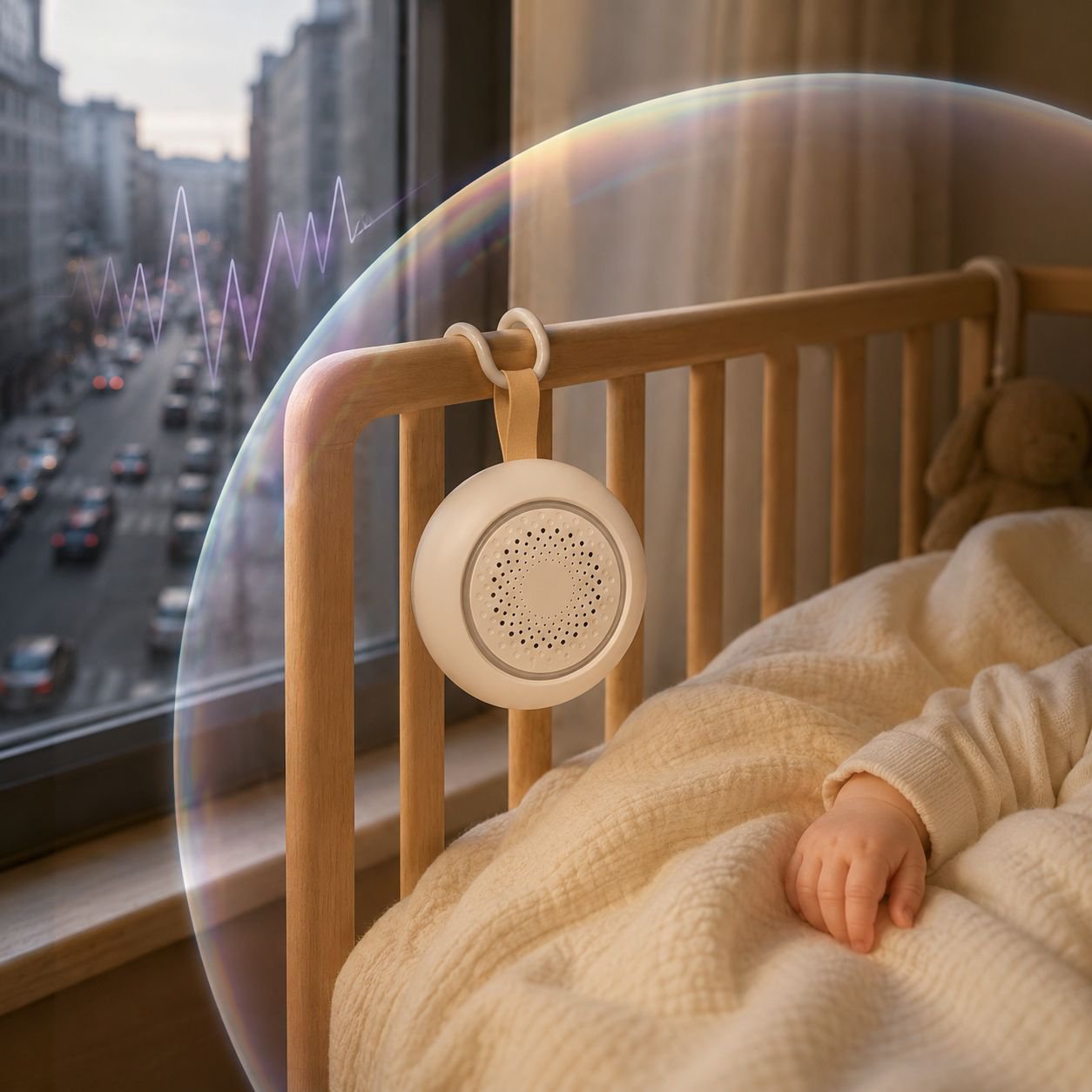Baby sleep aid night light in nursery