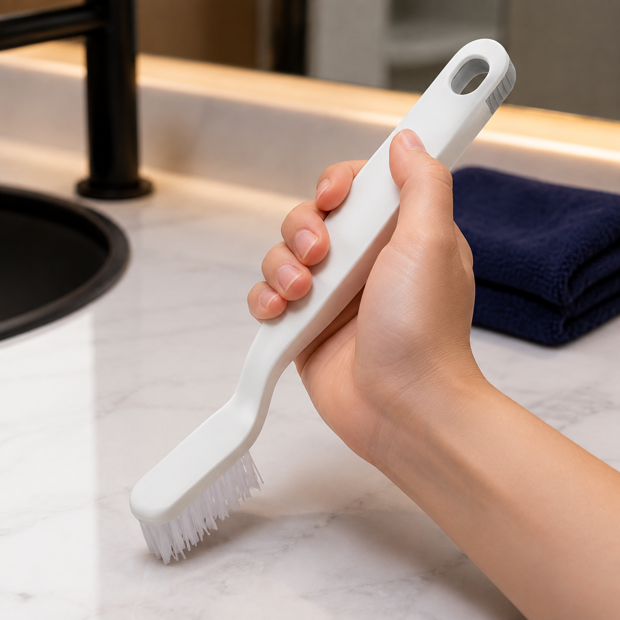 Japanese Bathroom Corner Brush, Multipurpose Gap Cleaning Brush, Floor Drain Brush