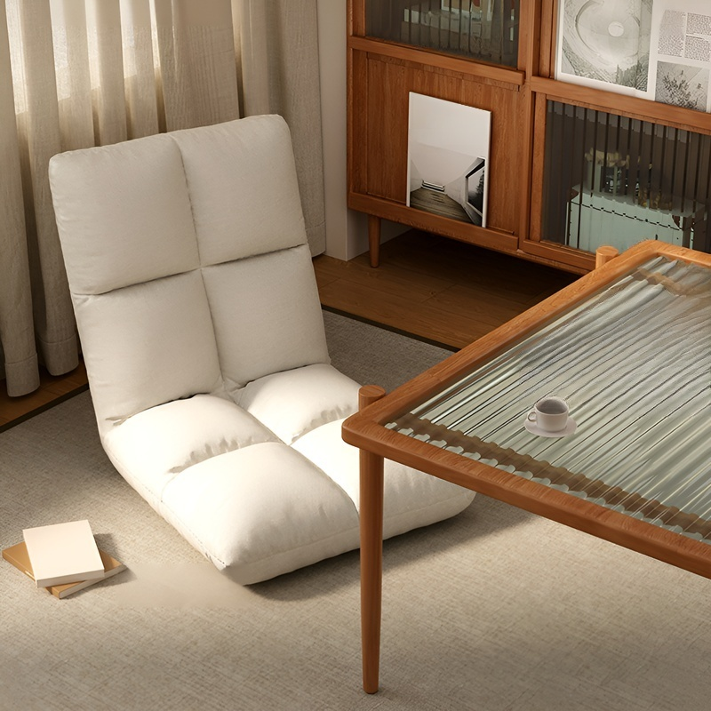  Floating Window Tatami Lazy Chair, Wooden Back Support for One Person