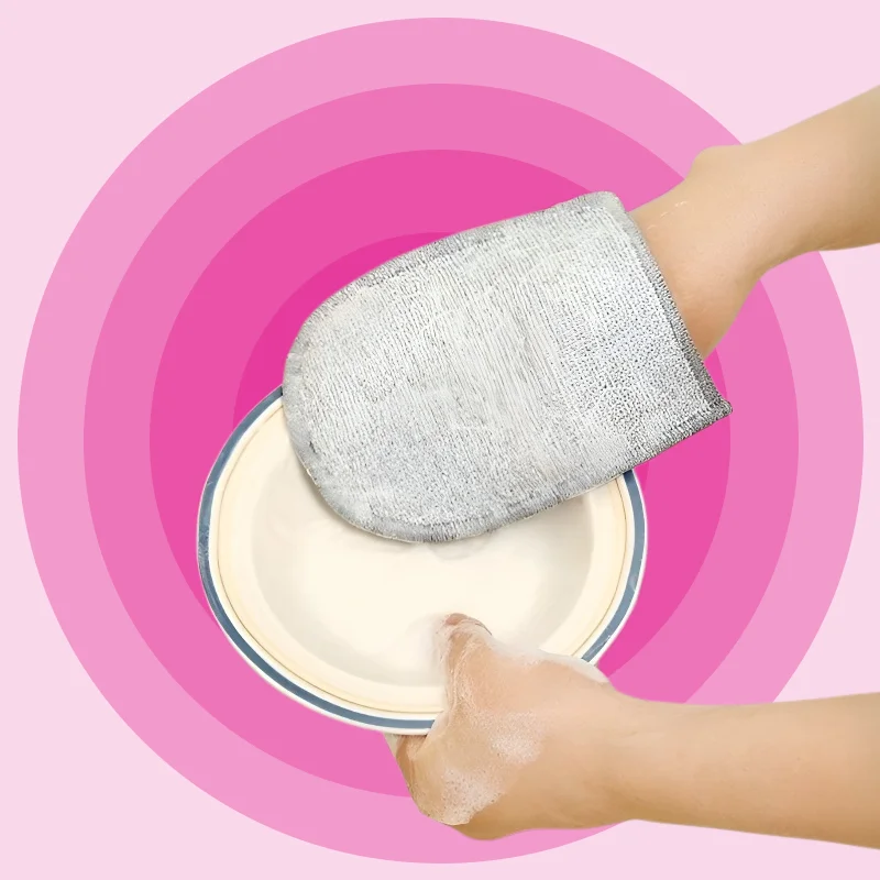 Double-sided Oil-repellent Silver Fiber Glove Cleaning Cloth