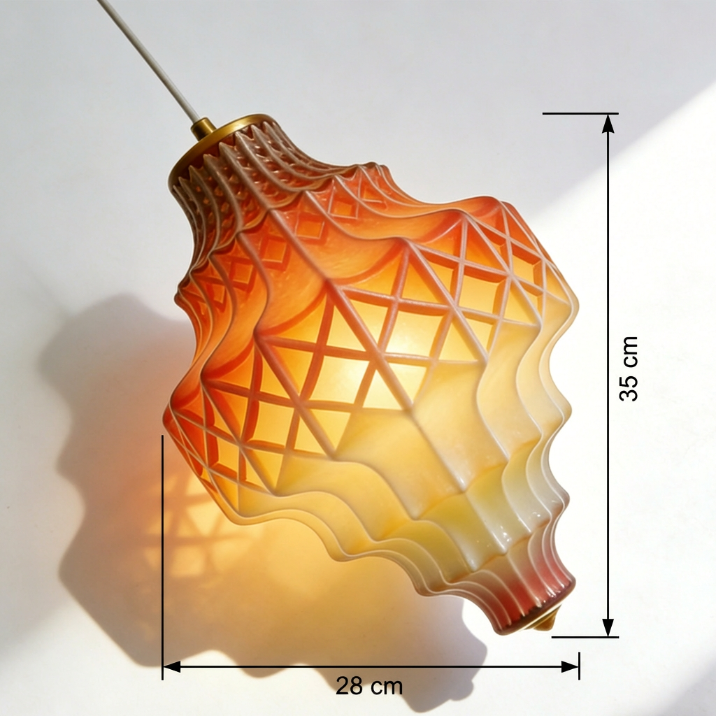 Lámpara colgante decorativa iluminando comedor