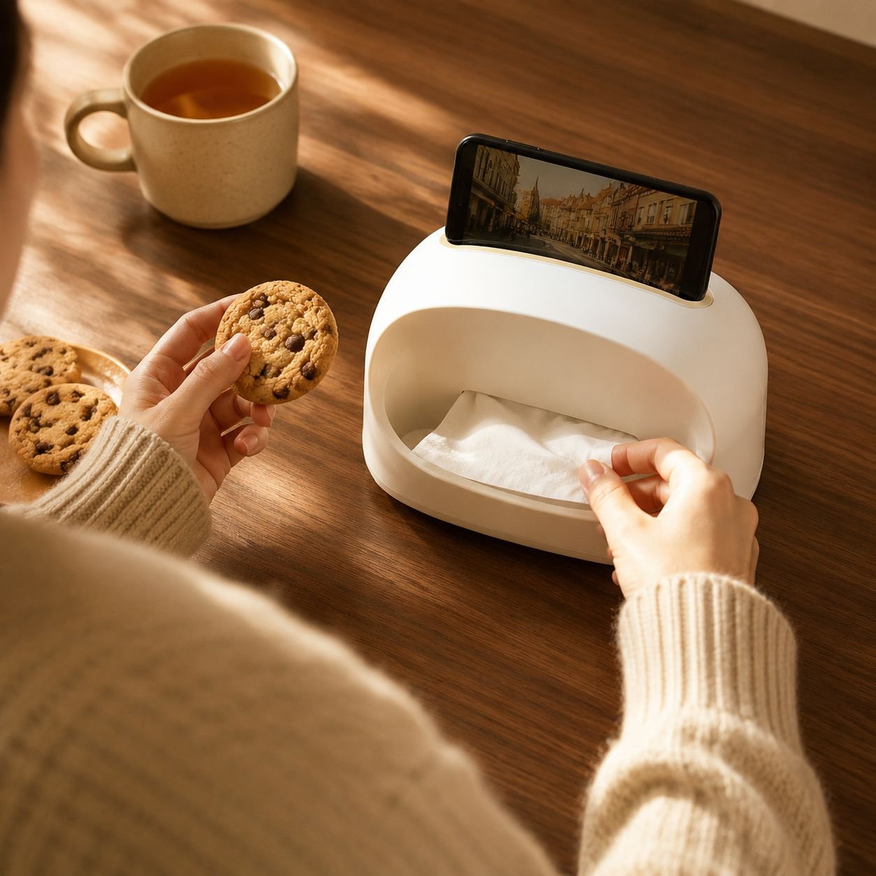 Self Contained Cream Style Living Room Spring Drawer Box Tissue Box Self Contained Spring Drawer Box