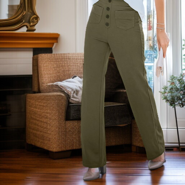 고탄력 스판 소재 여성 캐주얼 바지 디테일