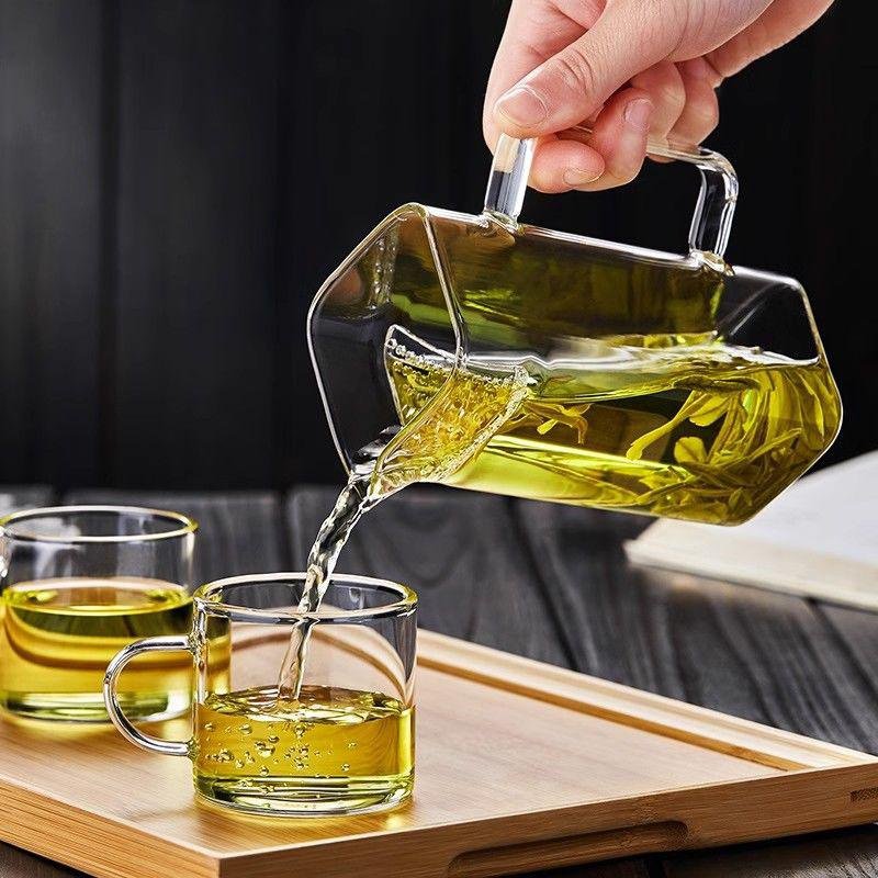 厚玻璃茶濾分茶壺綠茶茶具