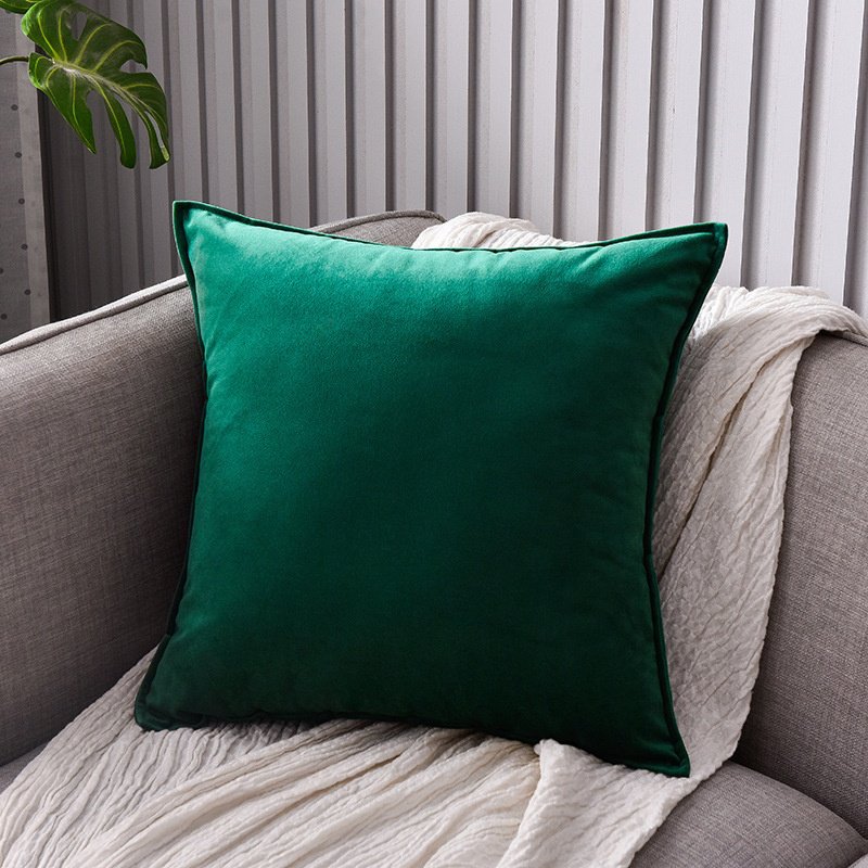 Car lumbar pillow cushion solid color velvet bedside cushion set sofa pillow back cushion