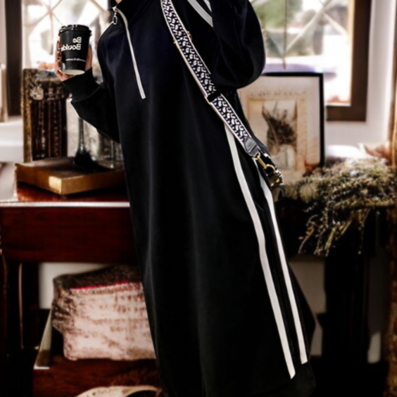 大きいサイズの薄手ロングパーカー全体画像