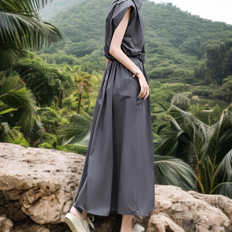 여자 미디 스커트로 날씬해 보이는 스타일링