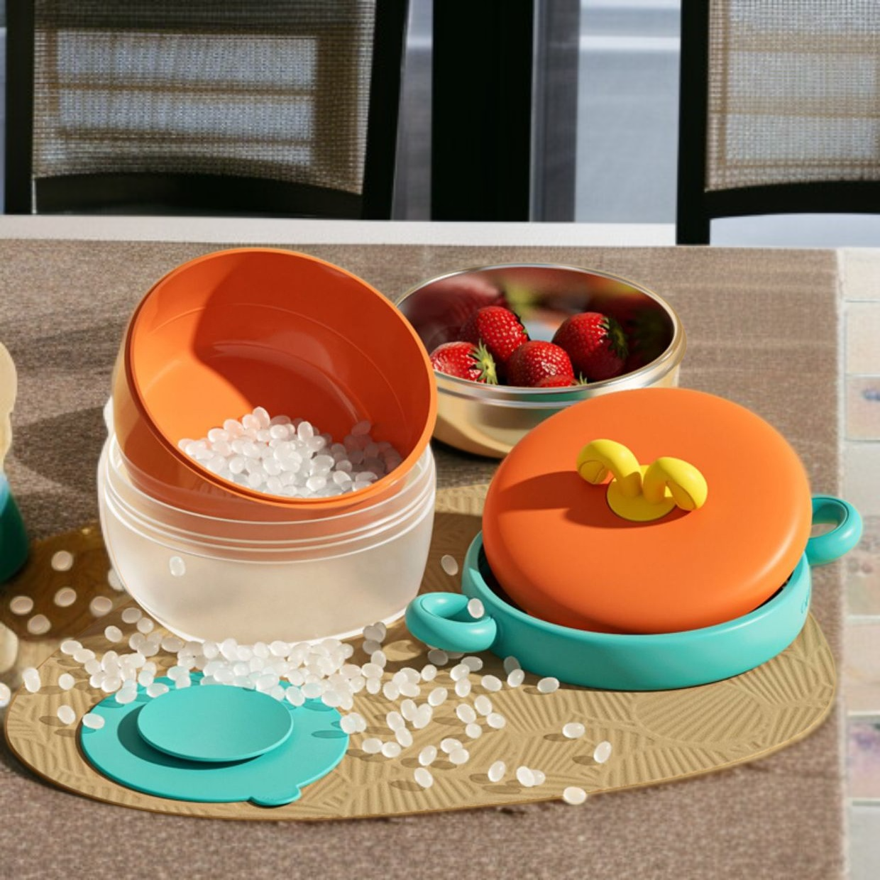 ベビー 316 ステンレス鋼の栄養補助食品ボウル、赤ちゃん専用の食事ボウル、一定温度の水で満たされた断熱ボウル、落下防止、温度変色防止