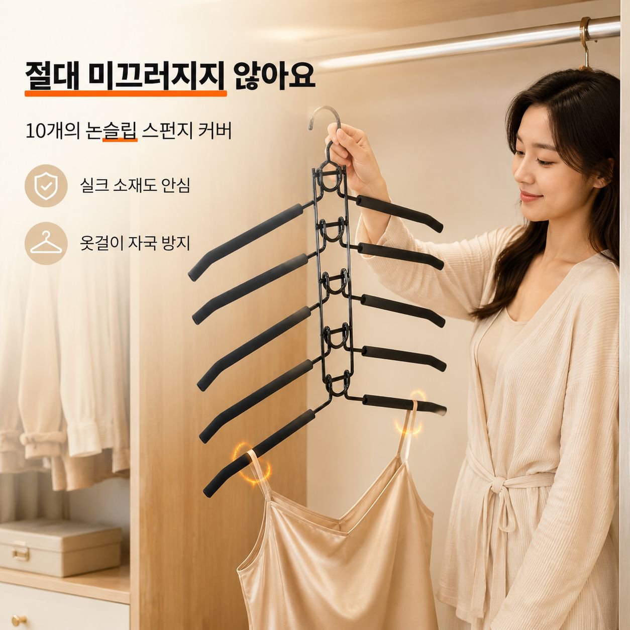 다층 매직 옷걸이 다기능 미끄럼방지 수납 행거 옷장 전용