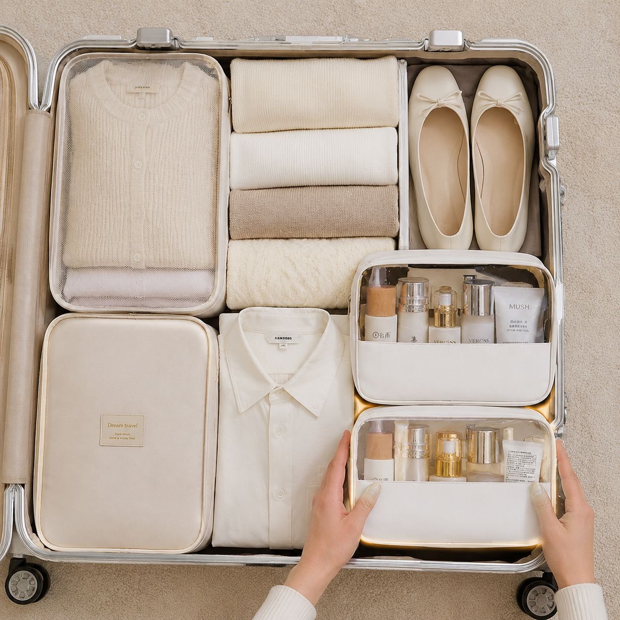 Reisefreundliche wasserdichte Kosmetiktasche