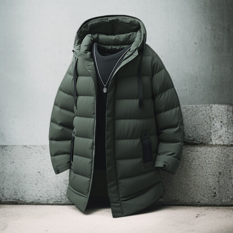 따뜻한 기모 안감 남자 하프 패딩