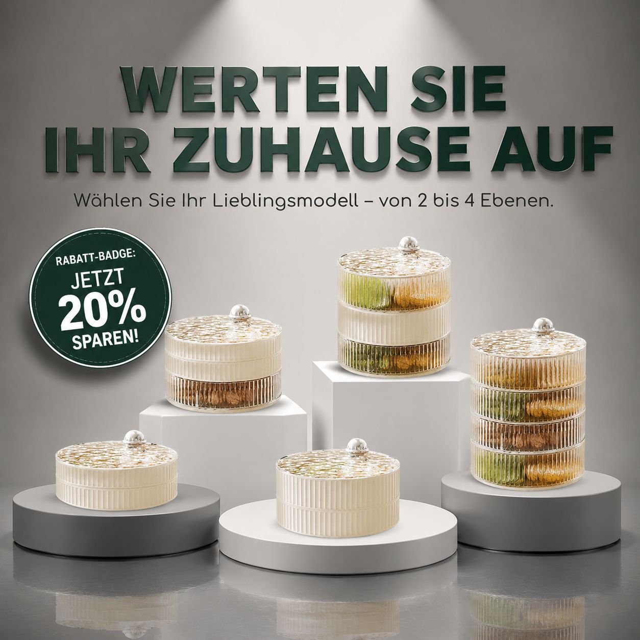 Luxuriöse Obst- und Bonbonbox im Cream-Stil
