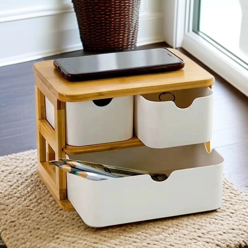 引き出し付き竹繊維オーガナイザーの使用例