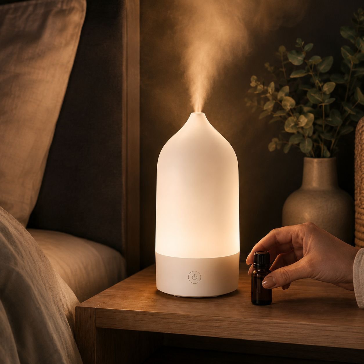 Home Vase Style Aromatherapy Diffuser with Atmosphere Light