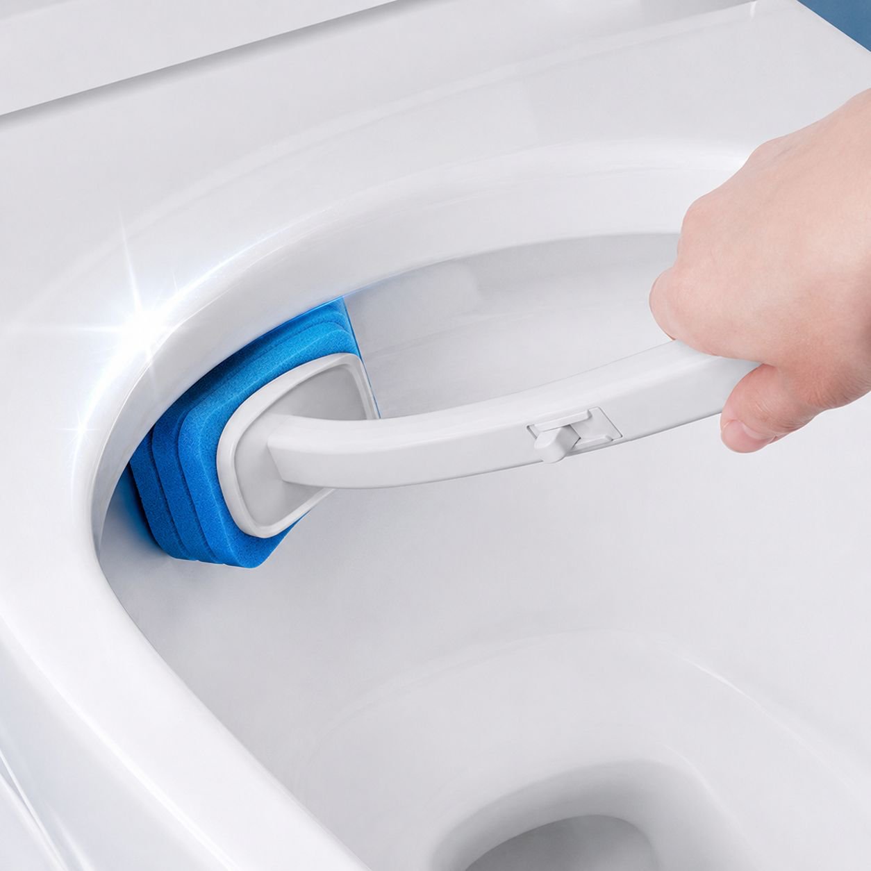 Modern toilet brush with hygienic flip lid feature