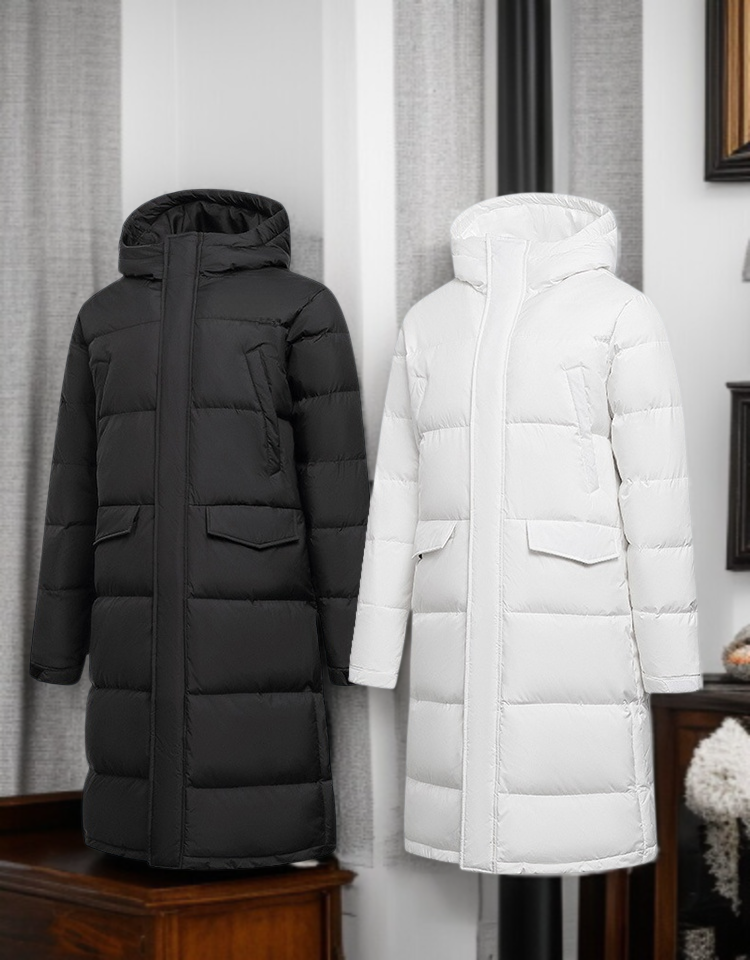 남녀공용 후드 롱패딩