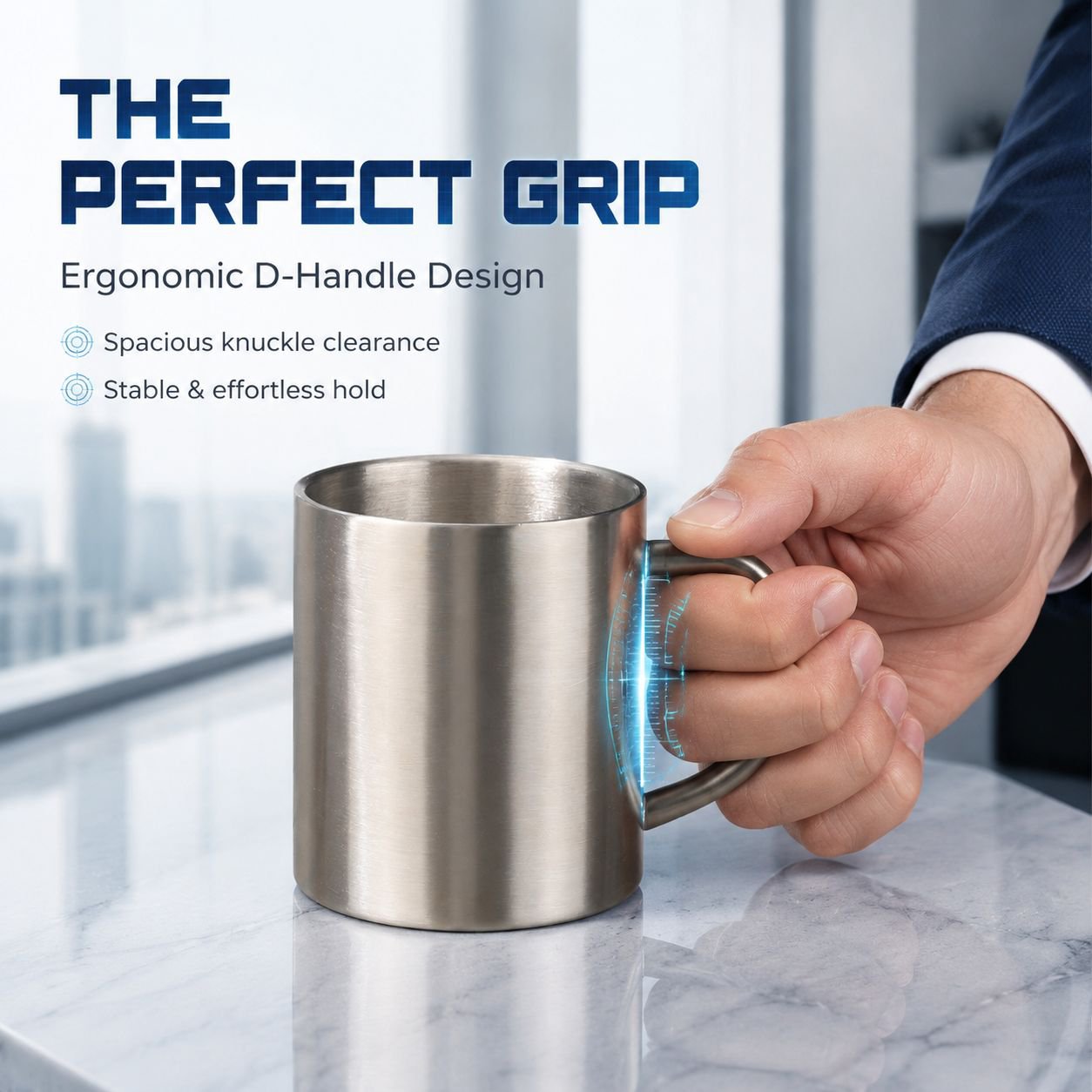Thickened Anti-Scald Handle 304 Stainless Steel Insulated Mug