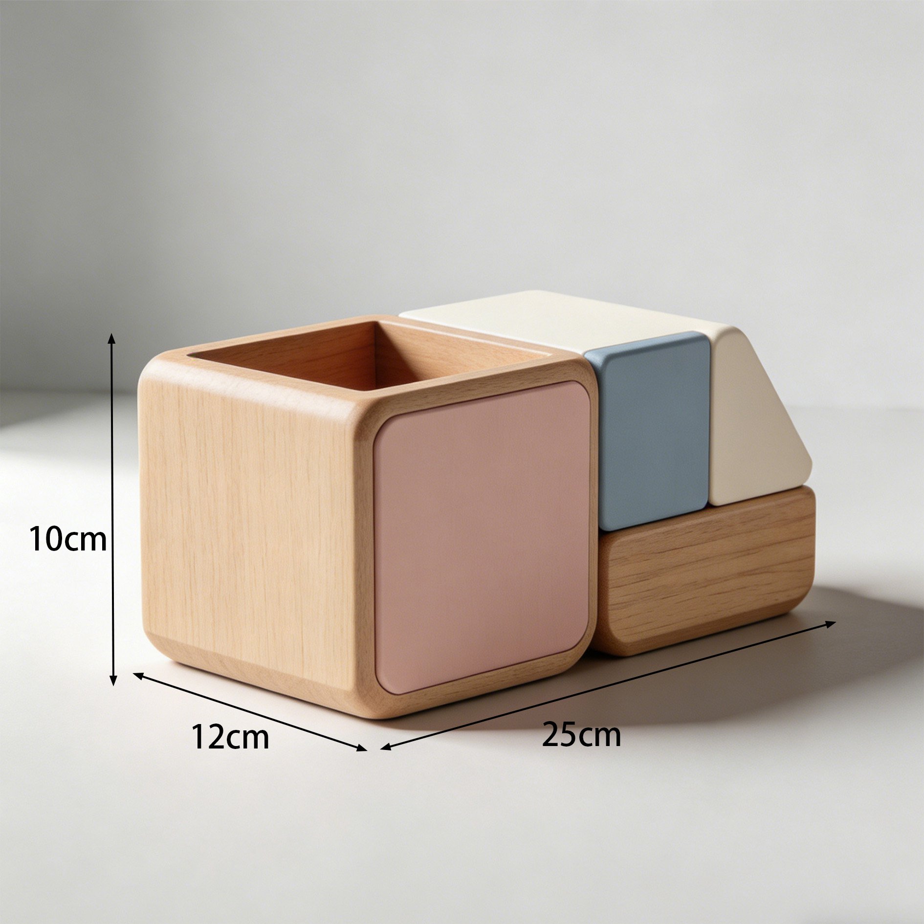 Desk organizer box storing pens and pencils