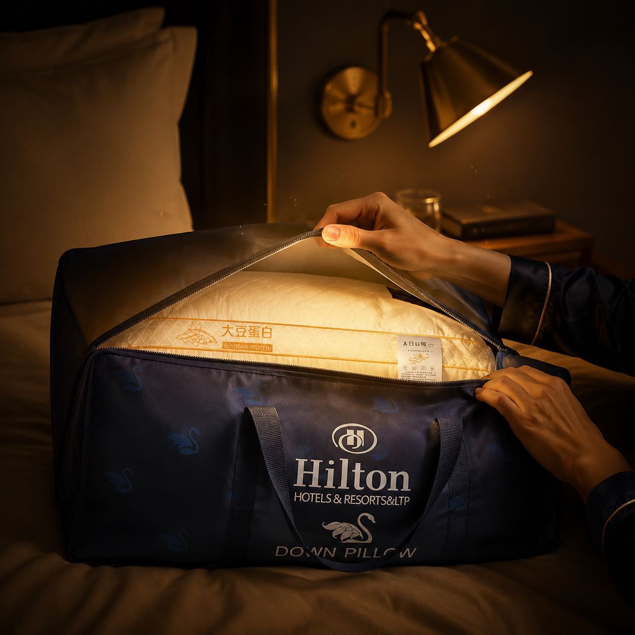 Men's home soybean fiber pillow rebound antibacterial cervical pillow whole head sleep pillow