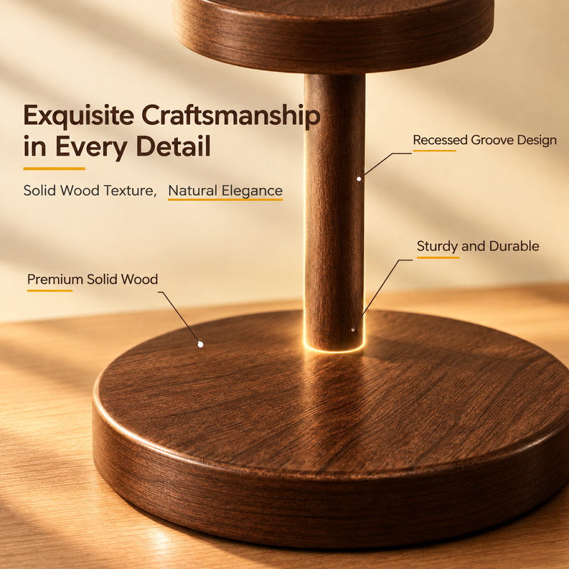 New Year's Style Walnut Color Paper Cup Holder, High-Value Paper Cup Holder, Solid Wood Cup Re