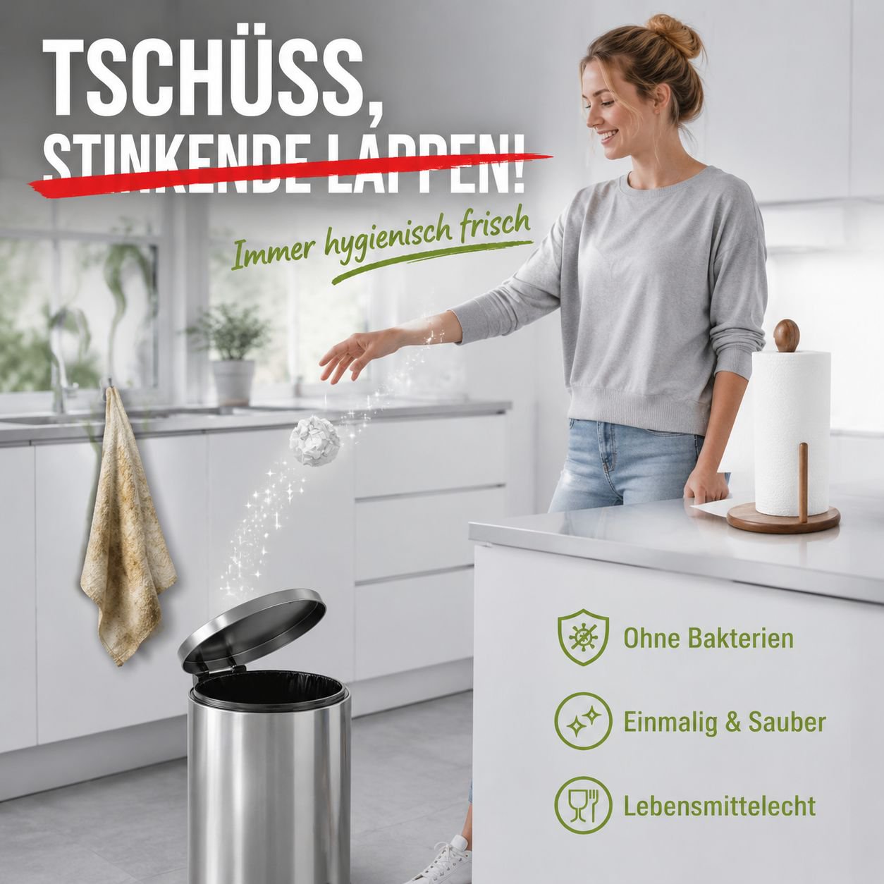 Einweg-Küchenpapier, ölabweisend, starke Saugfähigkeit