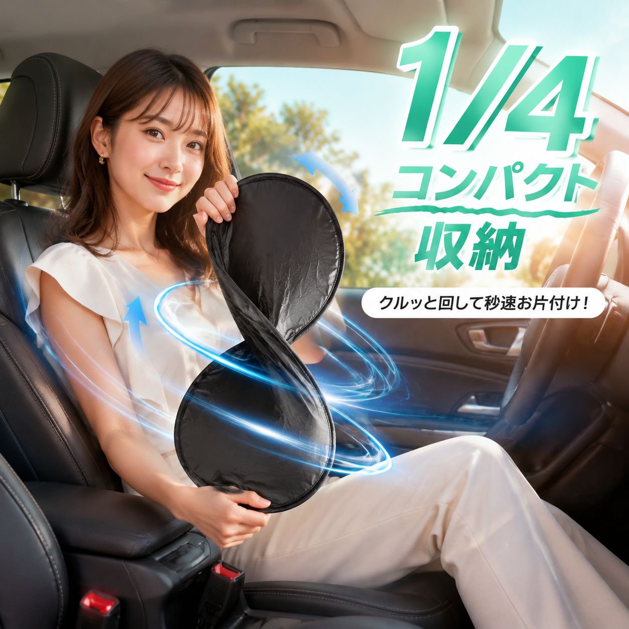 車内用サンシェード 折りたたみ式日除けボード