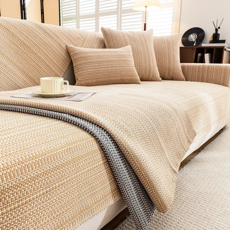 新スタイル三人掛けソファクッションセット 綿麻 厚手 耐久性ソファカバー