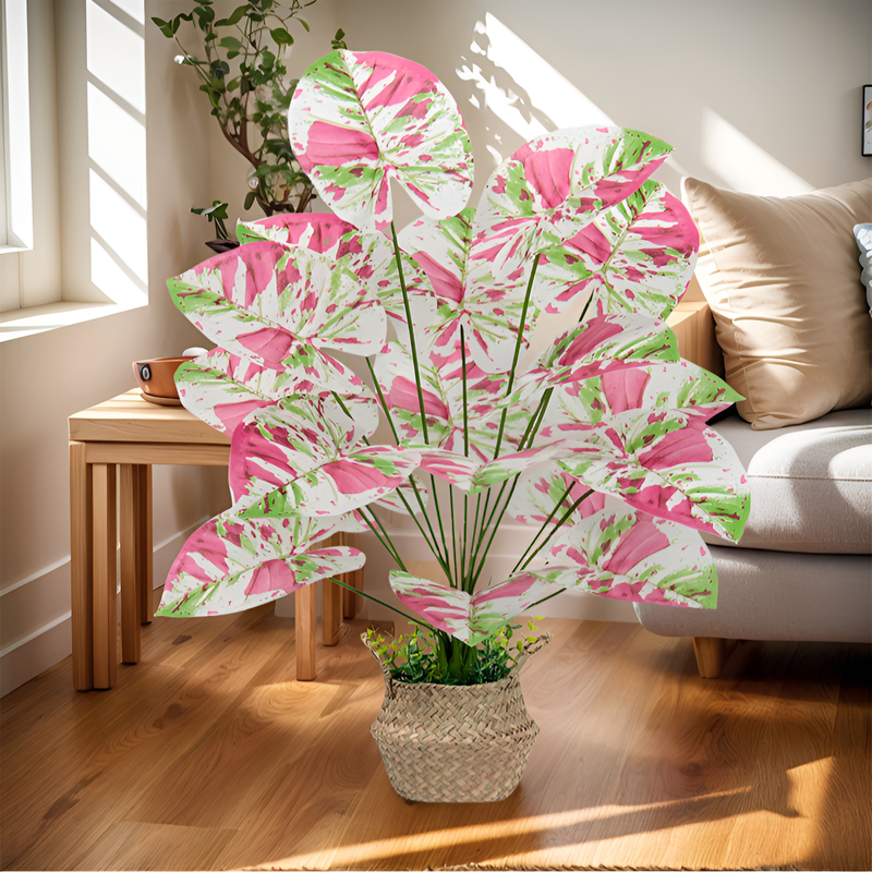 リアル風タロイモの葉グリーンプラント 家庭用インテリア小物