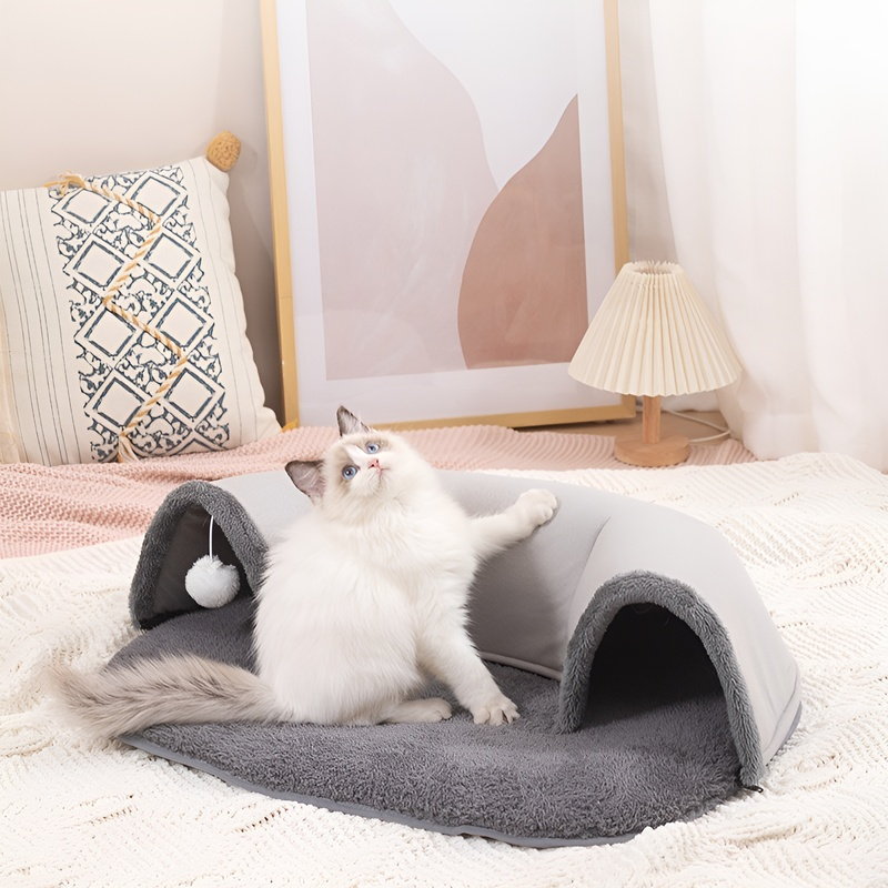  บ้านแมวทรงตัวยู สำหรับสัตว์เลี้ยง ถอดประกอบได้ ใช้ได้ทุกฤดู