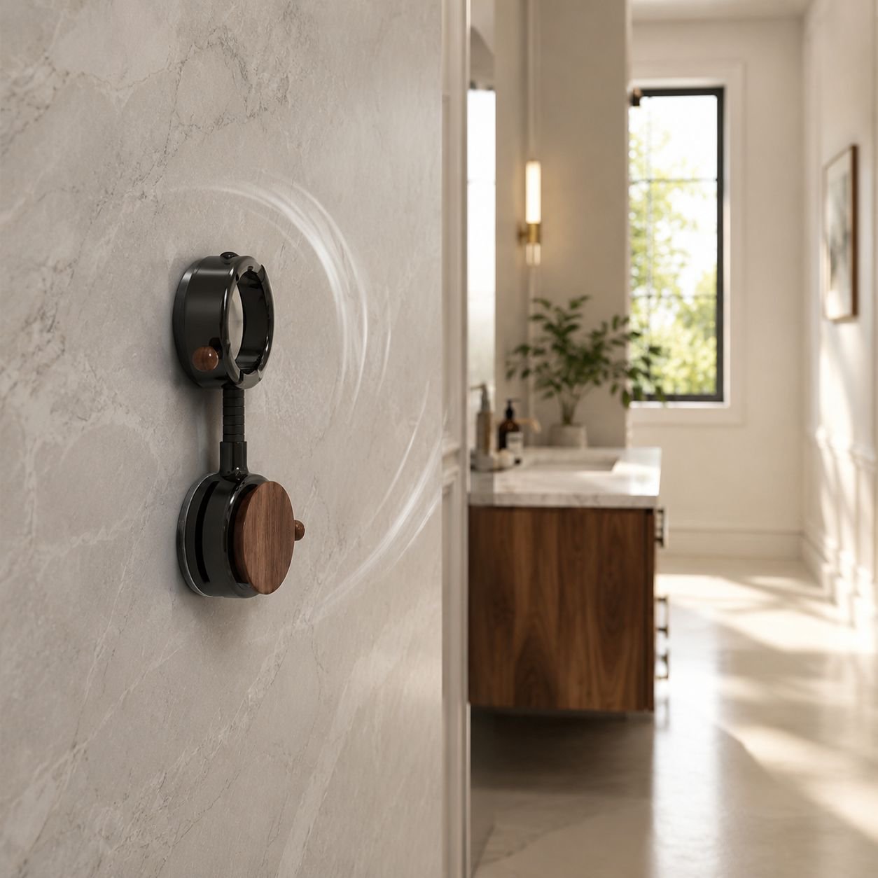 Swivel Wall-Mounted Air Duct Organizer installed on wall
