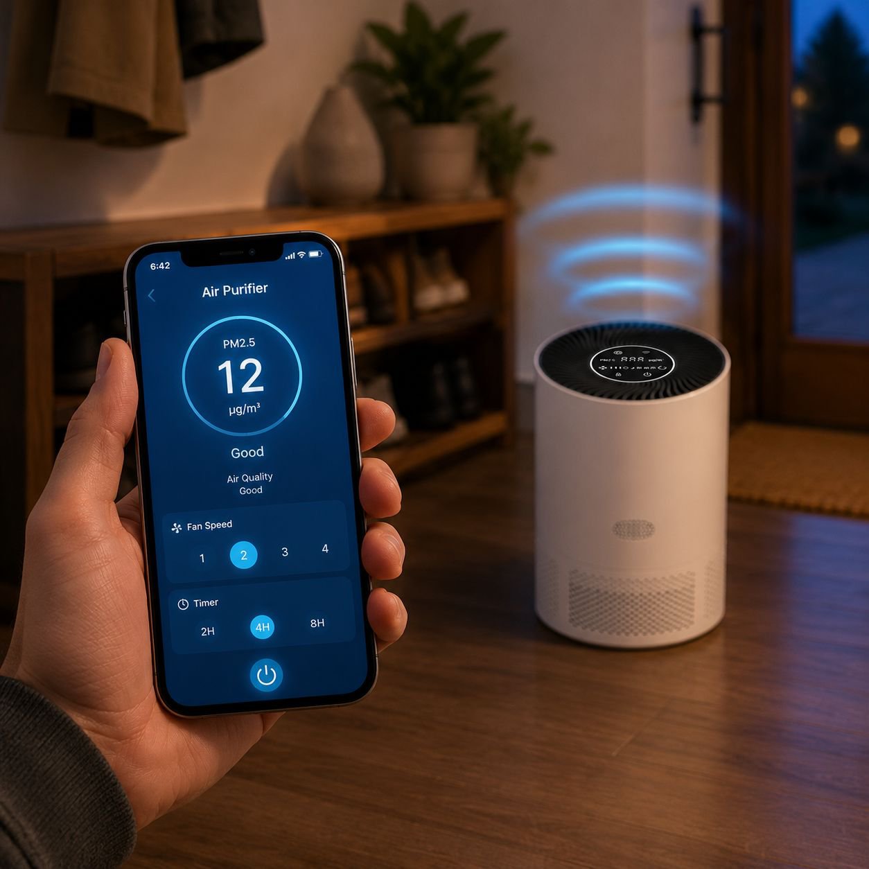 APP Remote Control Air Purifier, Negative Ion & Formaldehyde Removal
