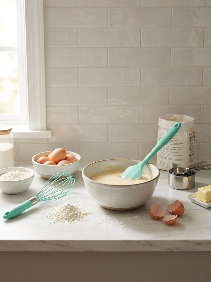 Easy to clean silicone cooking spoon and spatula