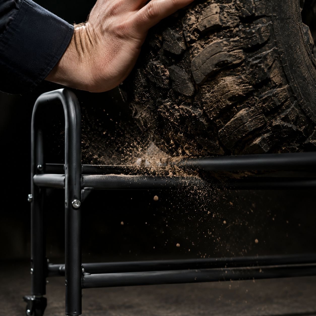 2-tier adjustable tire rack with heavy duty steel frame