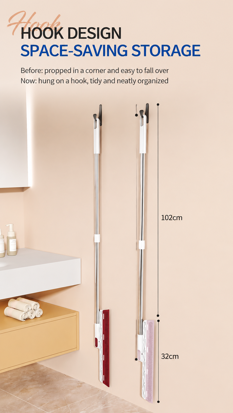 Compact household cleaning broom for kitchens, bathrooms, and balconies