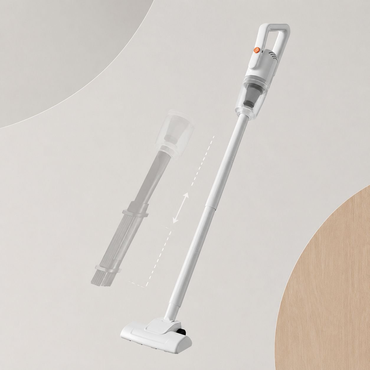 掃除機とモップの簡単収納イメージ