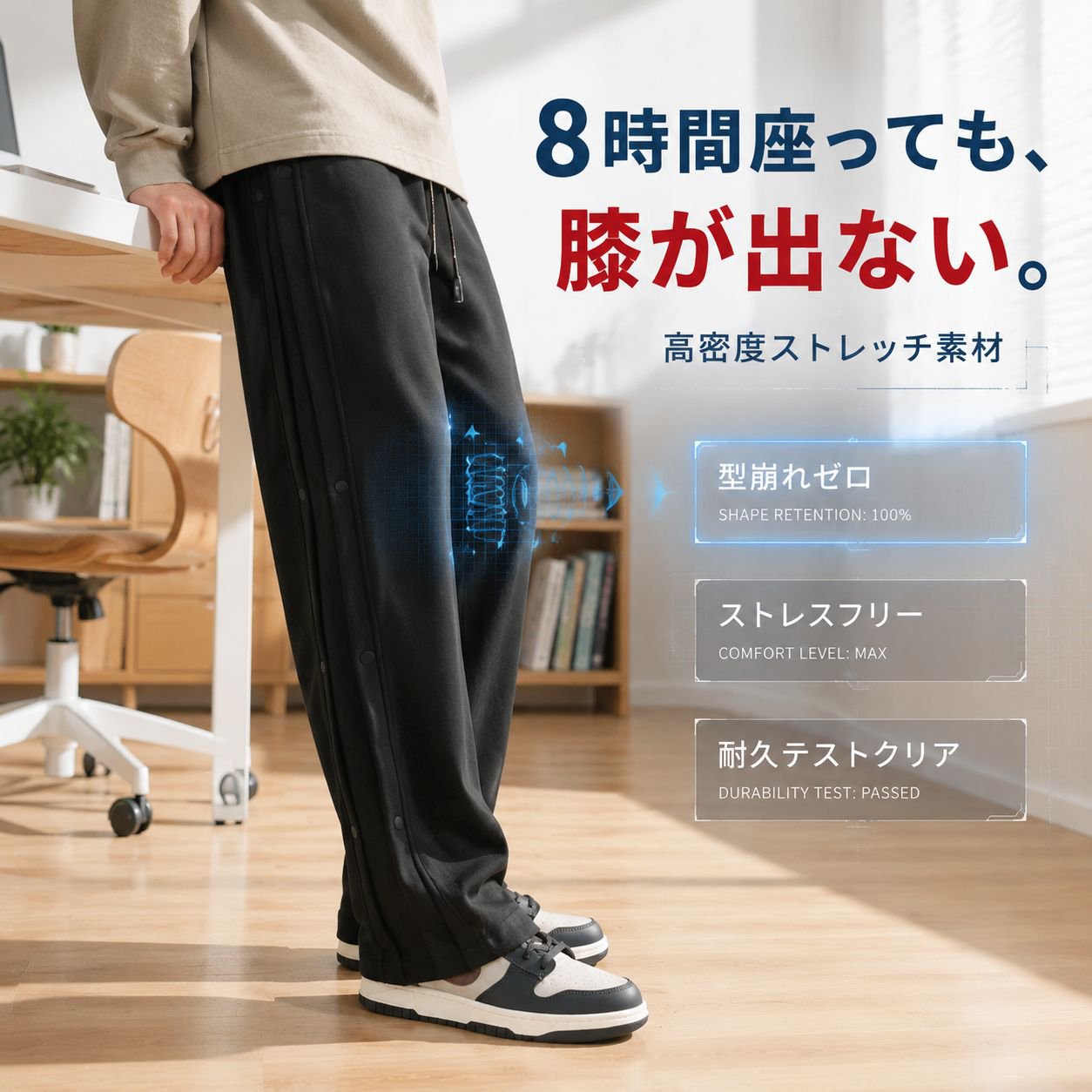 春秋メンズハイストリートルーズストレートスポーツカジュアルパンツ