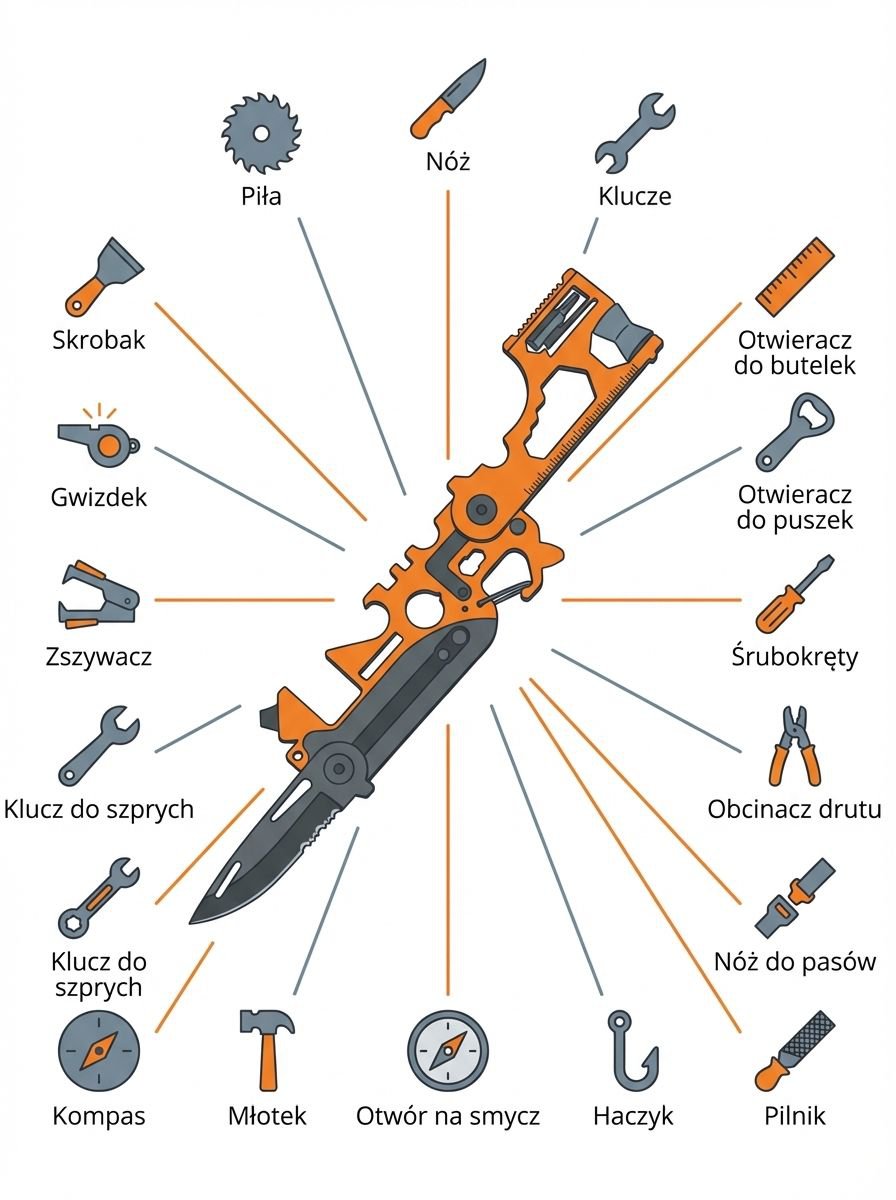 Lekki nóż wielofunkcyjny do portfela