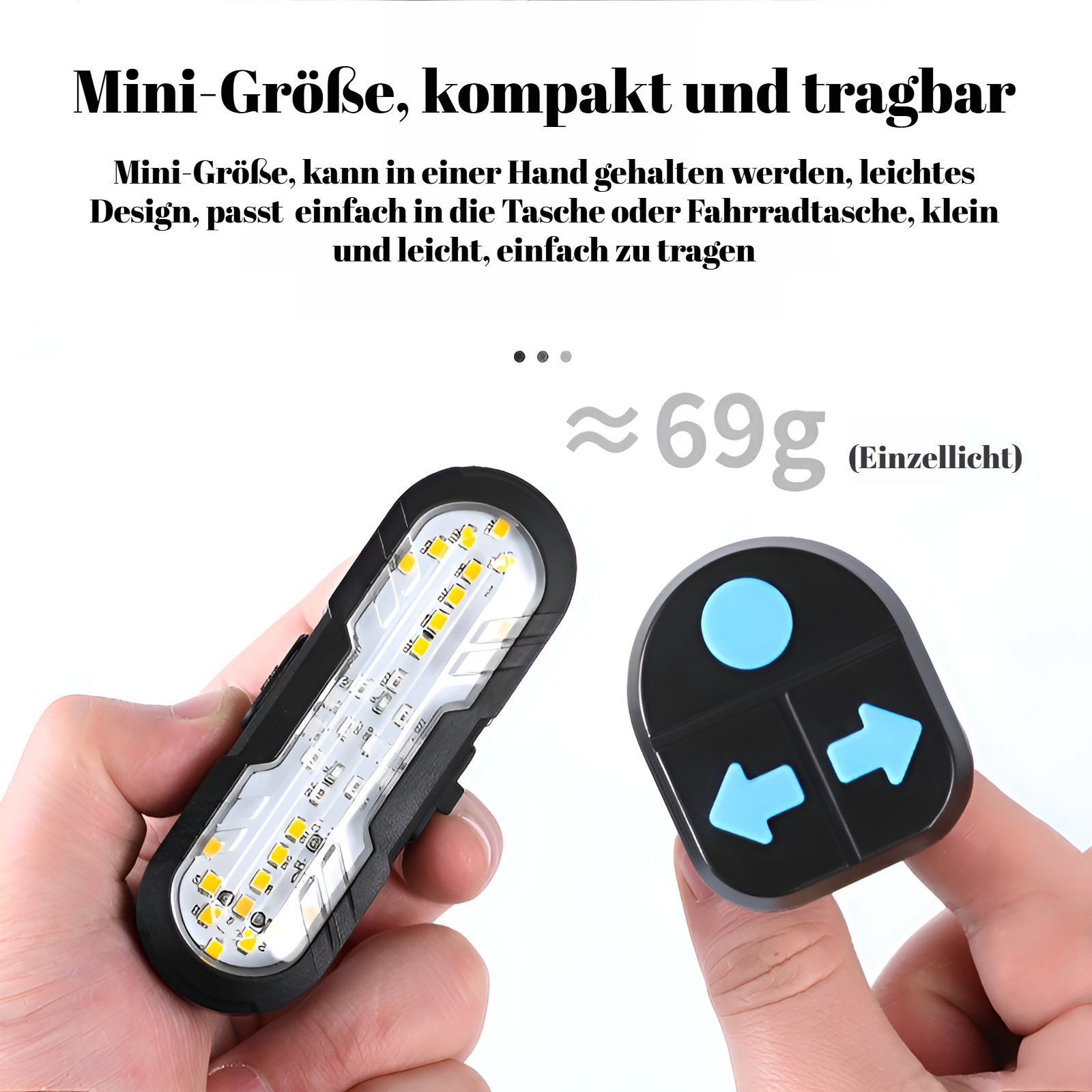 Fahrrad-Rücklicht mit Blinker, Hupe und Fernbedienung